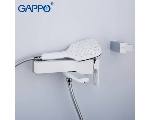 Смеситель для ванны Gappo G17-8 G3217-8 Белый Хром
