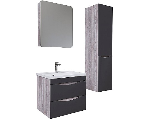 Тумба под раковину Grossman Талис 60 106008 подвесная Бетон пайн Серая