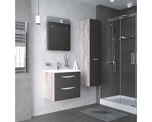 Тумба под раковину Grossman Талис 60 106008 подвесная Бетон пайн Серая