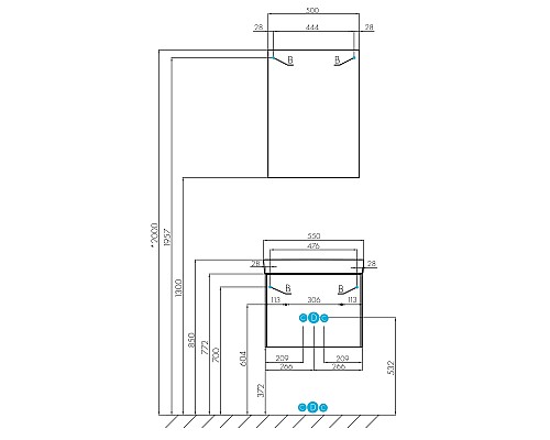 Зеркальный шкаф Aquaton Асти 55 1A263302AX010 Белый