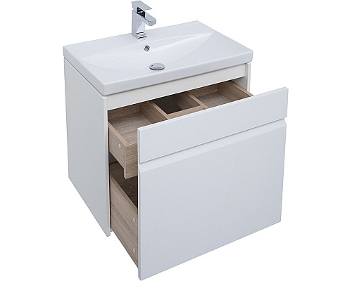 Тумба под раковину Aquanet Палермо 60 203934 подвесная Белый глянец