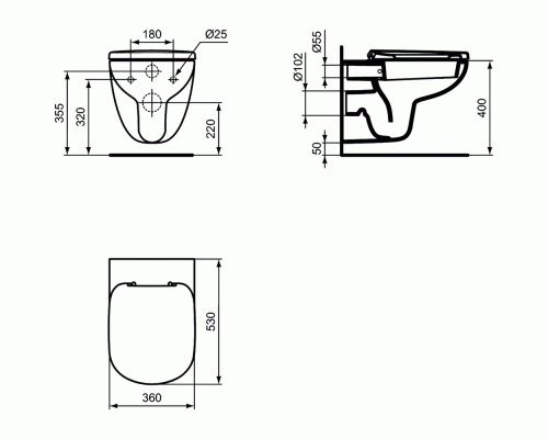 Унитаз Ideal Standard Tempo W941106 подвесной с сиденьем Микролифт