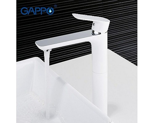 Смеситель для раковины Gappo G1048-2 Белый Хром