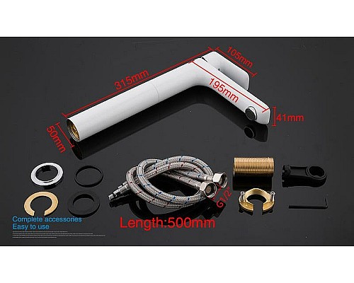 Смеситель для раковины Gappo G1048-2 Белый Хром