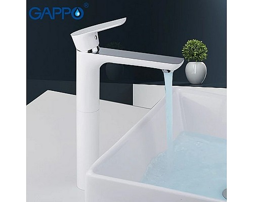 Смеситель для раковины Gappo G1048-2 Белый Хром