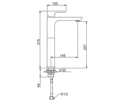 Смеситель для раковины Gappo G1048-2 Белый Хром