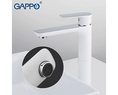 Смеситель для раковины Gappo G1048-2 Белый Хром
