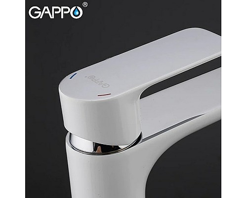 Смеситель для раковины Gappo G1048-2 Белый Хром