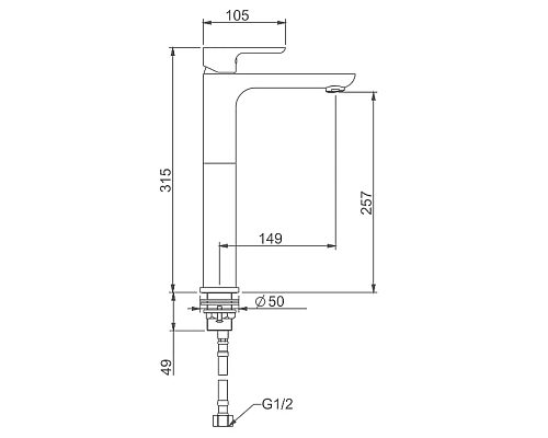 Смеситель для раковины Gappo G1048-2 Белый Хром