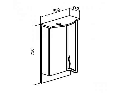 Зеркальный шкаф Runo Севилья 50 00000000799