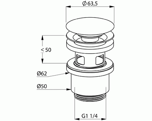 Донный клапан Kludi Balance 1042405-00 click-clack Хром Донный клапан Kludi Balance 1042405-00 click-clack Хром