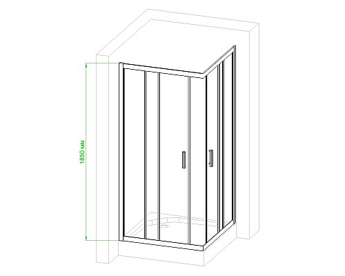 Душевой уголок Royal Bath HPD 120х90 RB9120 HPD-C-CH профиль Хром стекло рифленое