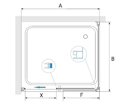 Душевой уголок RGW Passage PA-76 100х100 35087600-11 профиль Хром стекло прозрачное