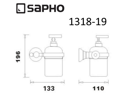 Дозатор для жидкого мыла Sapho Diamond 1318-19 Бронза