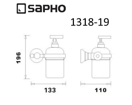 Дозатор для жидкого мыла Sapho Diamond 1318-19 Бронза