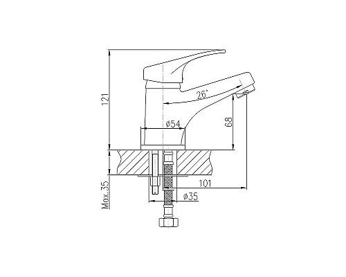 Смеситель для раковины Haiba HB1013 Хром