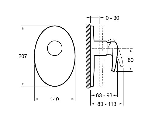 Смеситель для душа Jacob Delafon Panache E98704-CP Хром