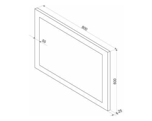 Зеркало Art&Max Soli AM-Sol-800-600-DS-F-H с подсветкой с сенсорным выключателем