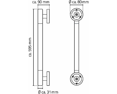 Поручень Ridder Ken А262610 Хром Черный