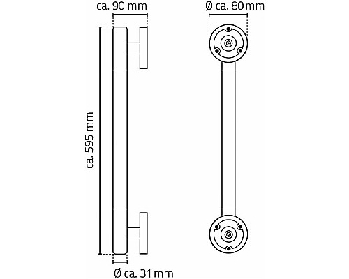 Поручень Ridder Ken А262610 Хром Черный