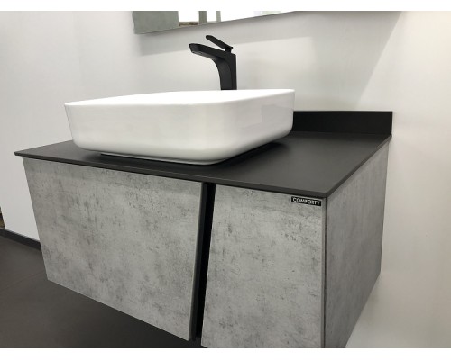 Тумба с раковиной Comforty Эдинбург 90 00004147997 подвесная Бетон светлый
