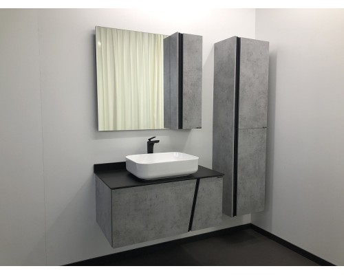 Тумба с раковиной Comforty Эдинбург 90 00004147997 подвесная Бетон светлый