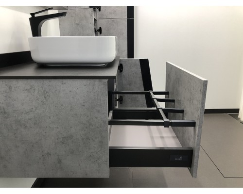 Тумба с раковиной Comforty Эдинбург 90 00004147997 подвесная Бетон светлый