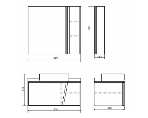 Тумба с раковиной Comforty Эдинбург 90 00004147997 подвесная Бетон светлый