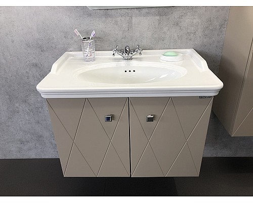 Тумба с раковиной Comforty Кремона 80 00-00001040 подвесная Латте