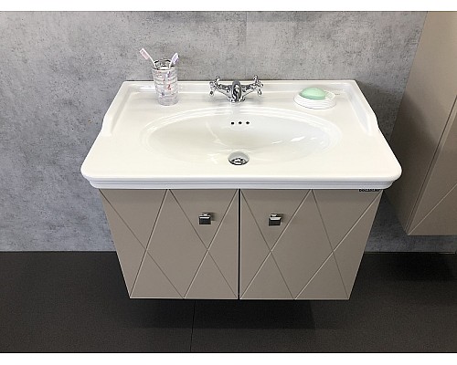 Тумба с раковиной Comforty Кремона 80 00-00001040 подвесная Латте