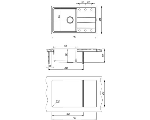 Кухонная мойка Florentina Комби-780 21.395.D0780.305 Грей