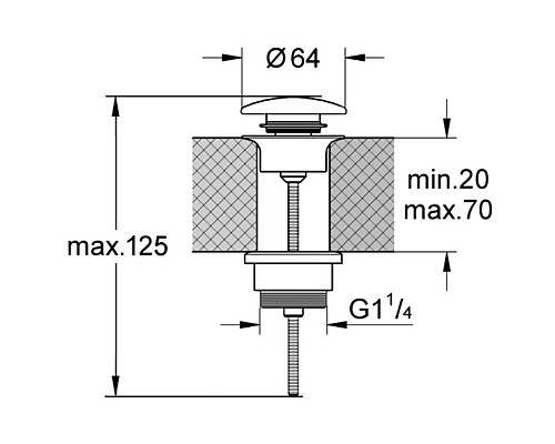 Донный клапан Kerasan 923389 Ferro matt