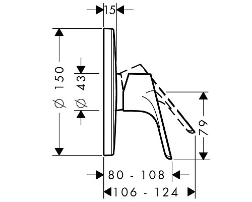 Смеситель для душа Hansgrohe Focus E? однорычажный хром 31964000