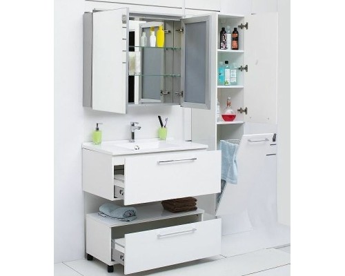 Шкаф пенал De Aqua Токката Тока 1S 30 R 167382 подвесной с бельевой корзиной Белый