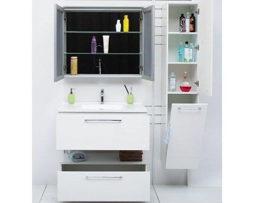 Шкаф пенал De Aqua Токката Тока 1S 30 R 167382 подвесной с бельевой корзиной Белый