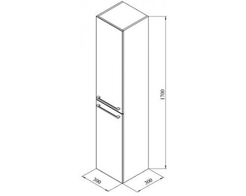 Шкаф пенал De Aqua Токката Тока 1S 30 R 167382 подвесной с бельевой корзиной Белый