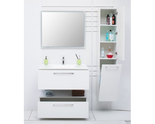 Шкаф пенал De Aqua Токката Тока 1S 30 R 167382 подвесной с бельевой корзиной Белый