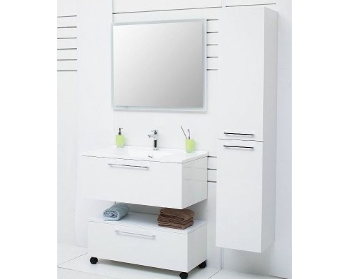 Шкаф пенал De Aqua Токката Тока 1S 30 R 167382 подвесной с бельевой корзиной Белый