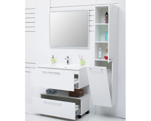 Шкаф пенал De Aqua Токката Тока 1S 30 R 167382 подвесной с бельевой корзиной Белый