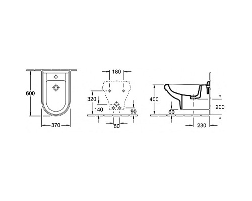 Биде подвесное Villeroy & Boch Hommage 7441B0R1