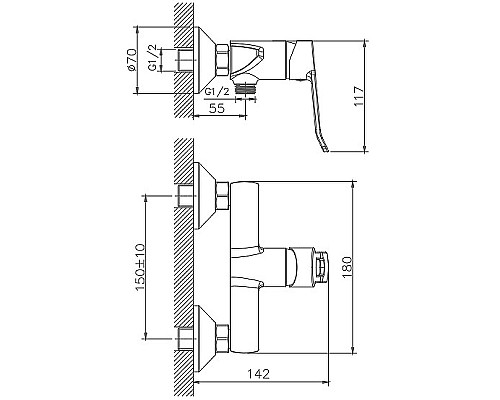 Гигиенический душ со смесителем Haiba HB55556 Хром