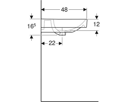 Раковина Geberit Smyle Square 90 500.250.01.1 Белая