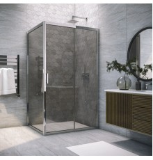 Душевой уголок ZP+ZPV TUR NOVO 100x100 08 07 стекло графит