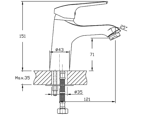 Смеситель для раковины Agger Merry A1302100 Хром