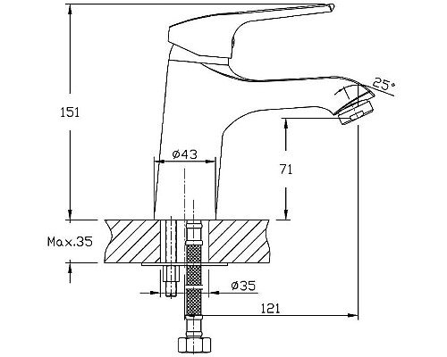 Смеситель для раковины Agger Merry A1302100 Хром