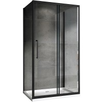 Душевой уголок Abber Schwarzer Diamant 100х90 Черный