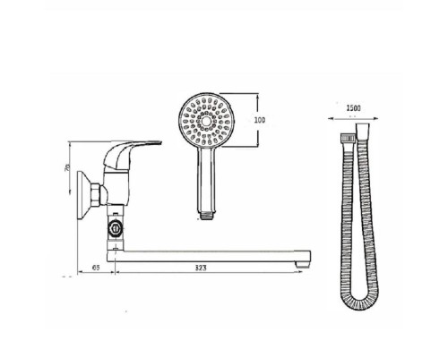 Смеситель для ванны Dorff Stark D1109500 универсальный Хром