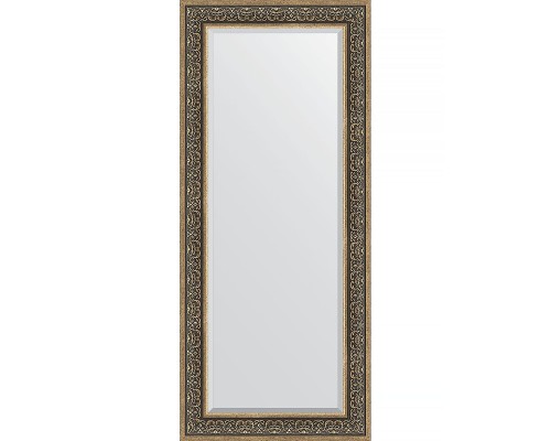 Зеркало Evoform Exclusive 159х69 BY 3579 с фацетом в багетной раме - Вензель серебряный 101 мм