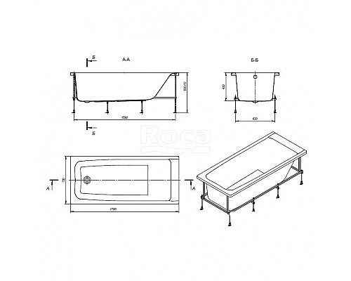 Акриловая ванна Roca Elba 170x75 248507000