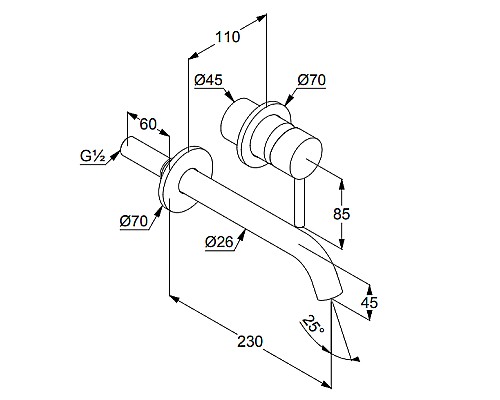 Смеситель для раковины Kludi Bozz 382453976 Черный матовый